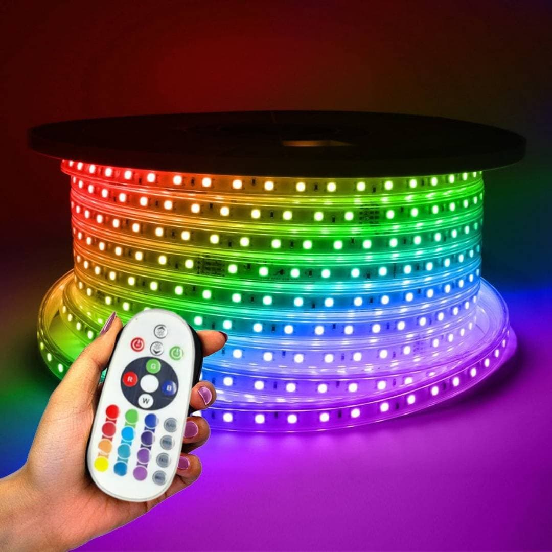 ریسه شلنگی هفت رنگ Rgb مدل 5050 ریموت کنترل دار دارای 16 رنگ