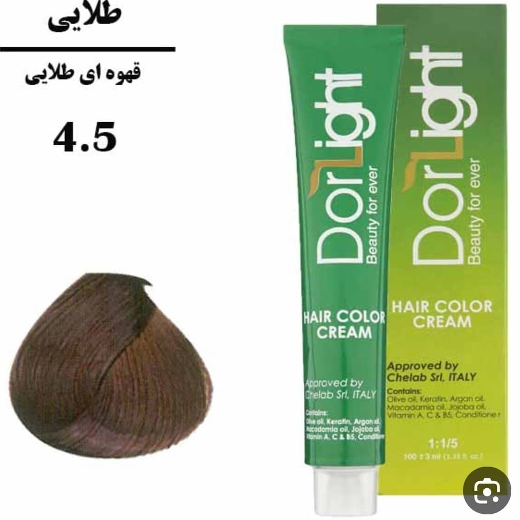 رنگ مو دورلایت شماره 4.5 حجم 100 میلی لیتر رنگ قهوه ای طلایی