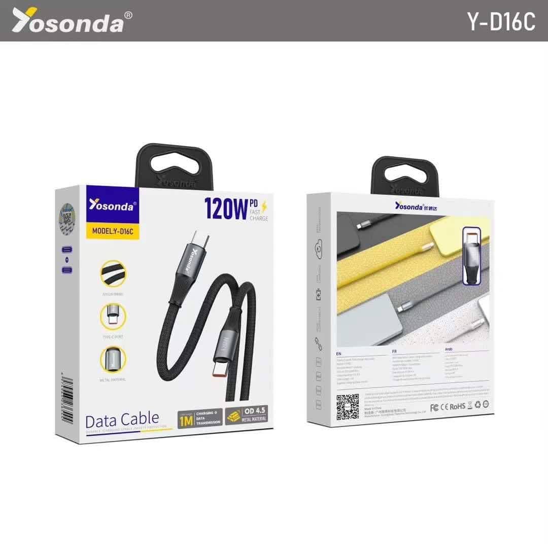 کابل شارژ تایپ سی به تایپ سی یوسوندا مدل D-16C