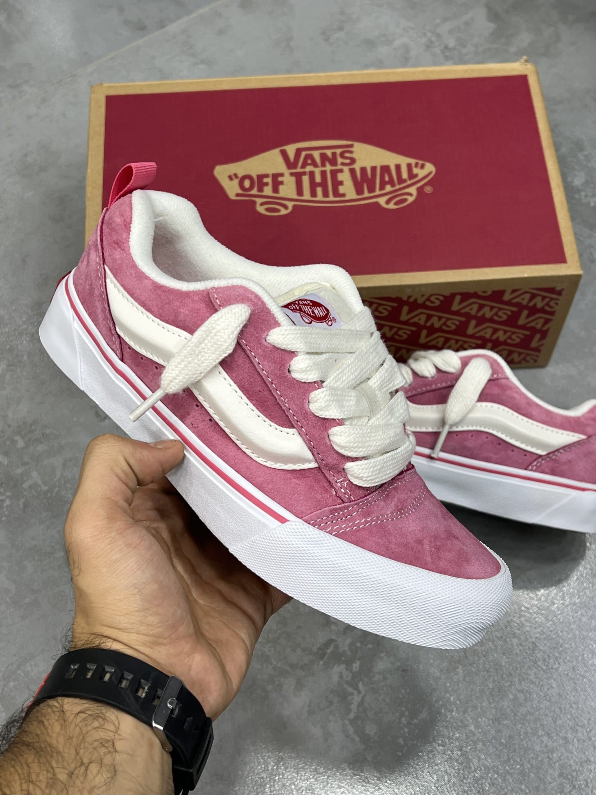 کتونی ونس اولد اسکول صورتی سفید VANS OLD SKOOL — تصویر ۵