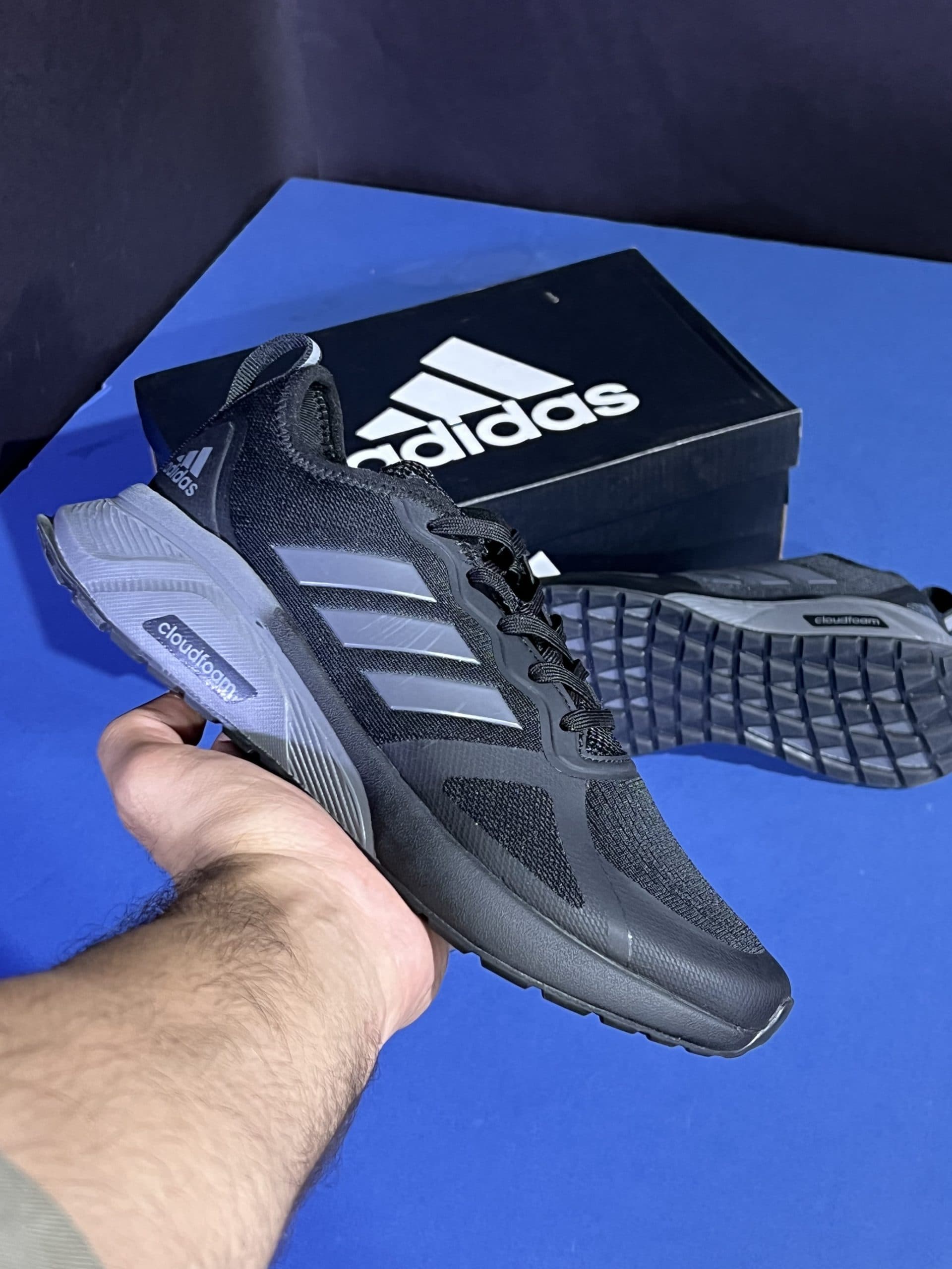آدیداس کلود فوم مشکی طوسی ADIDAS CLOUD FOAM — تصویر ۵