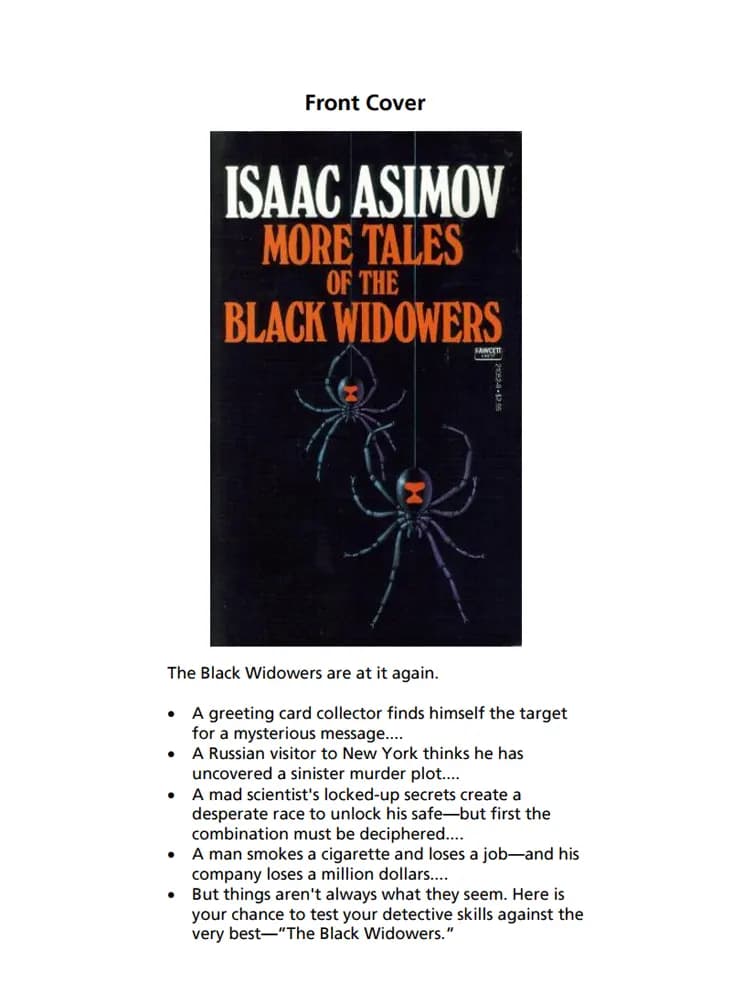 کتاب More Tales of the Black Widowers (قصههای بیشتر بیوهمردهای سیاه) نسخه انگلیسی PDF | آیزاک آسیموف