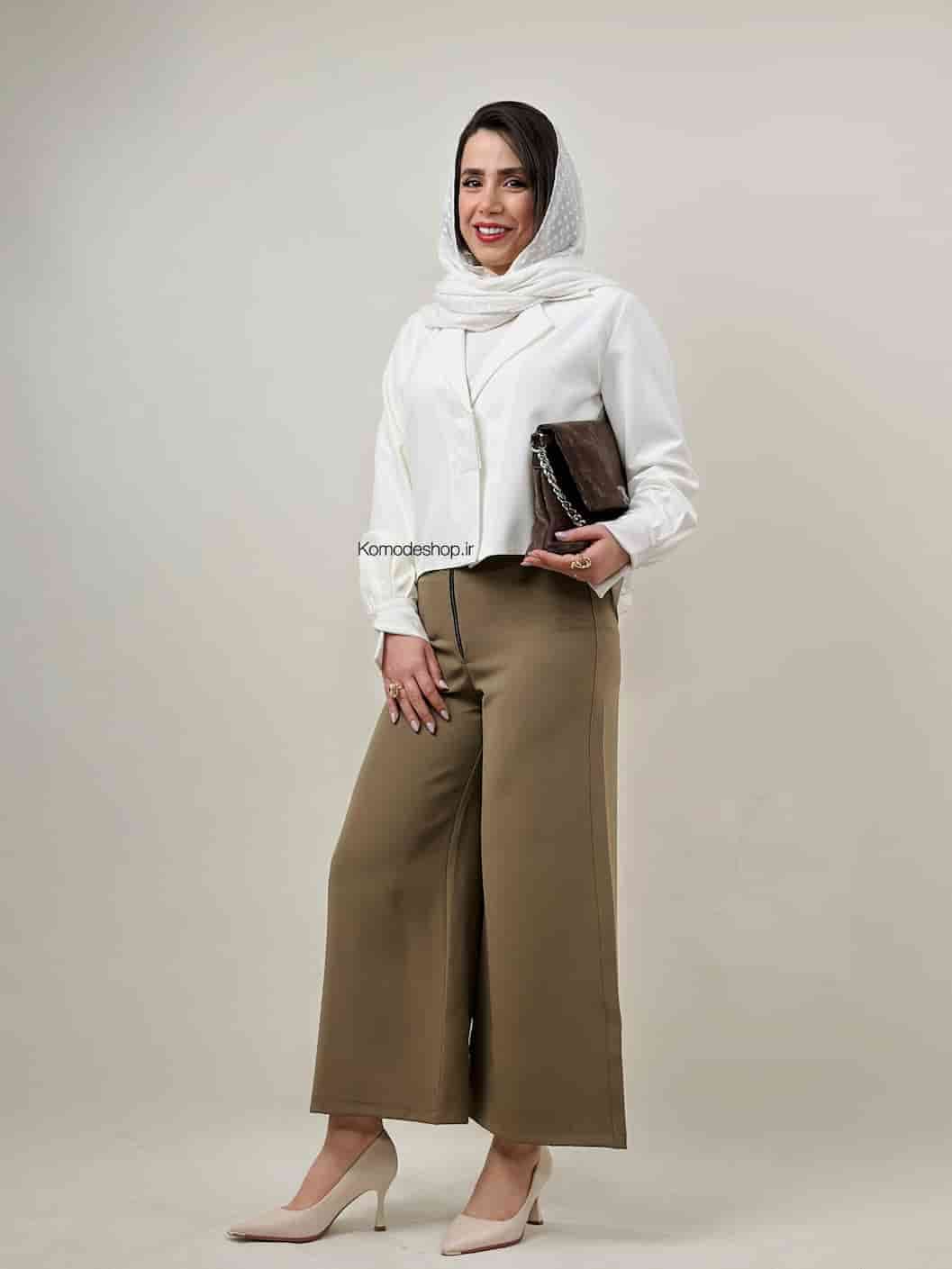 شومیز یقه انگلیسی مونالیزا