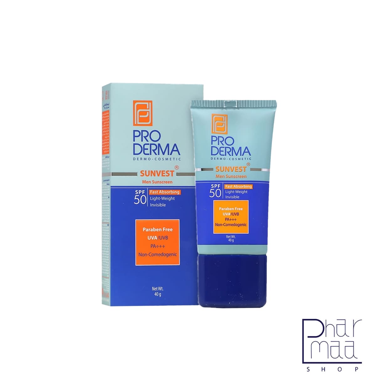 کرم ضد آفتاب فاقد چربی مخصوص آقایان SPF 50 پرودرما 40 میل