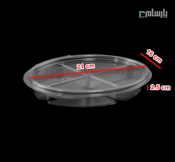 ظرف یکبار مصرف بیضی 4 خانه شفاف پریما — تصویر ۲