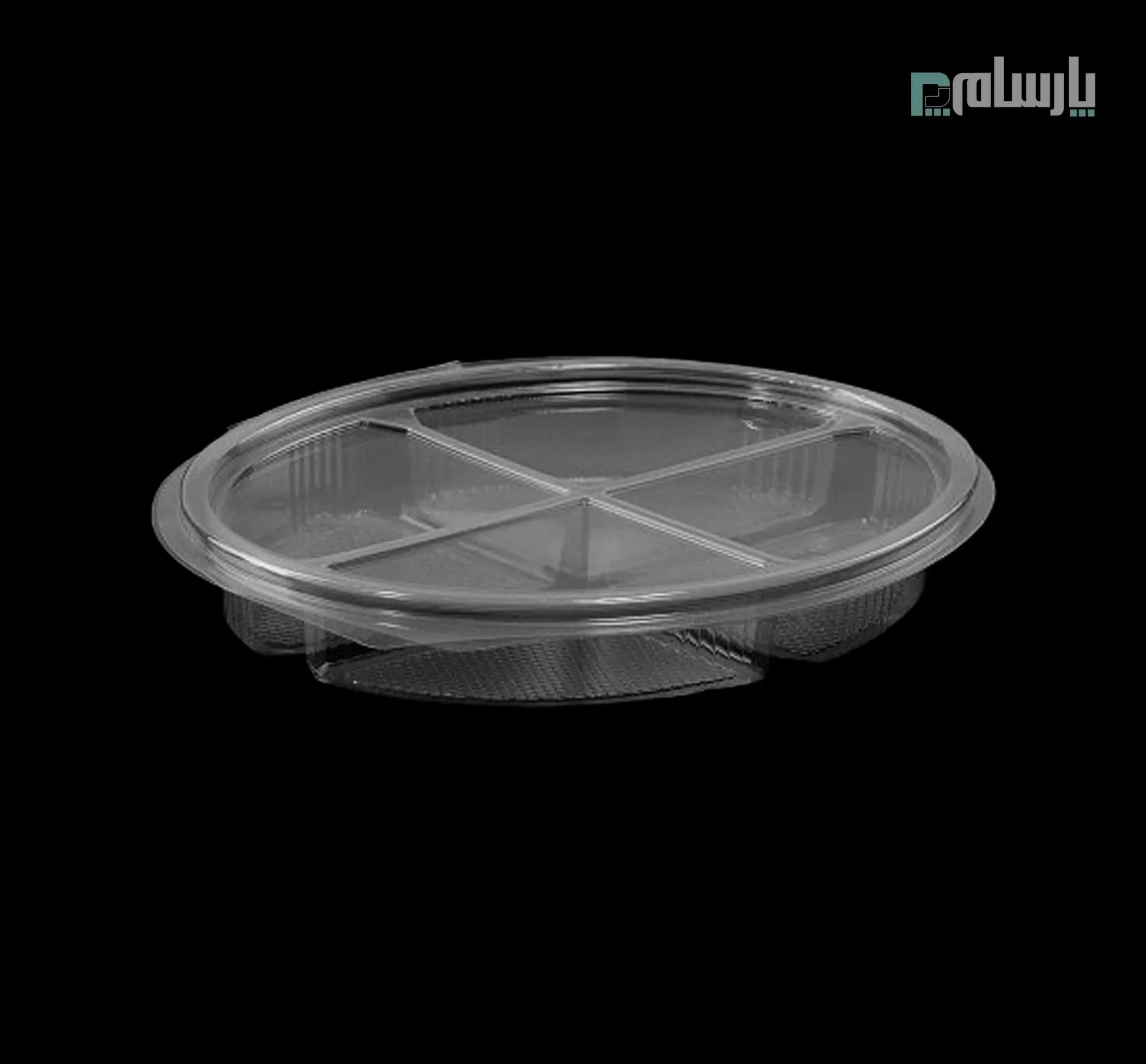 ظرف یکبار مصرف بیضی 4 خانه شفاف پریما