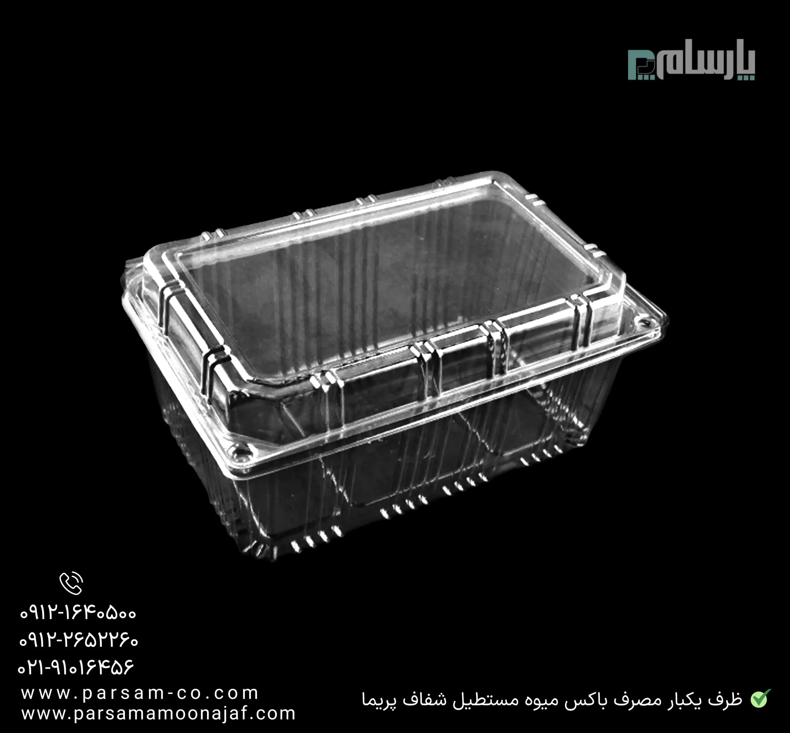 ظرف یکبار مصرف باکس میوه مستطیل شفاف پریما — تصویر ۳