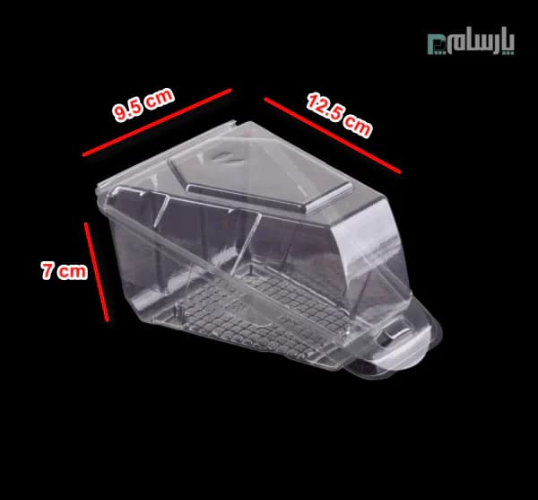 ظرف یکبار مصرف اسلایس باکس کیک مثلثی شفاف پریما — تصویر ۲