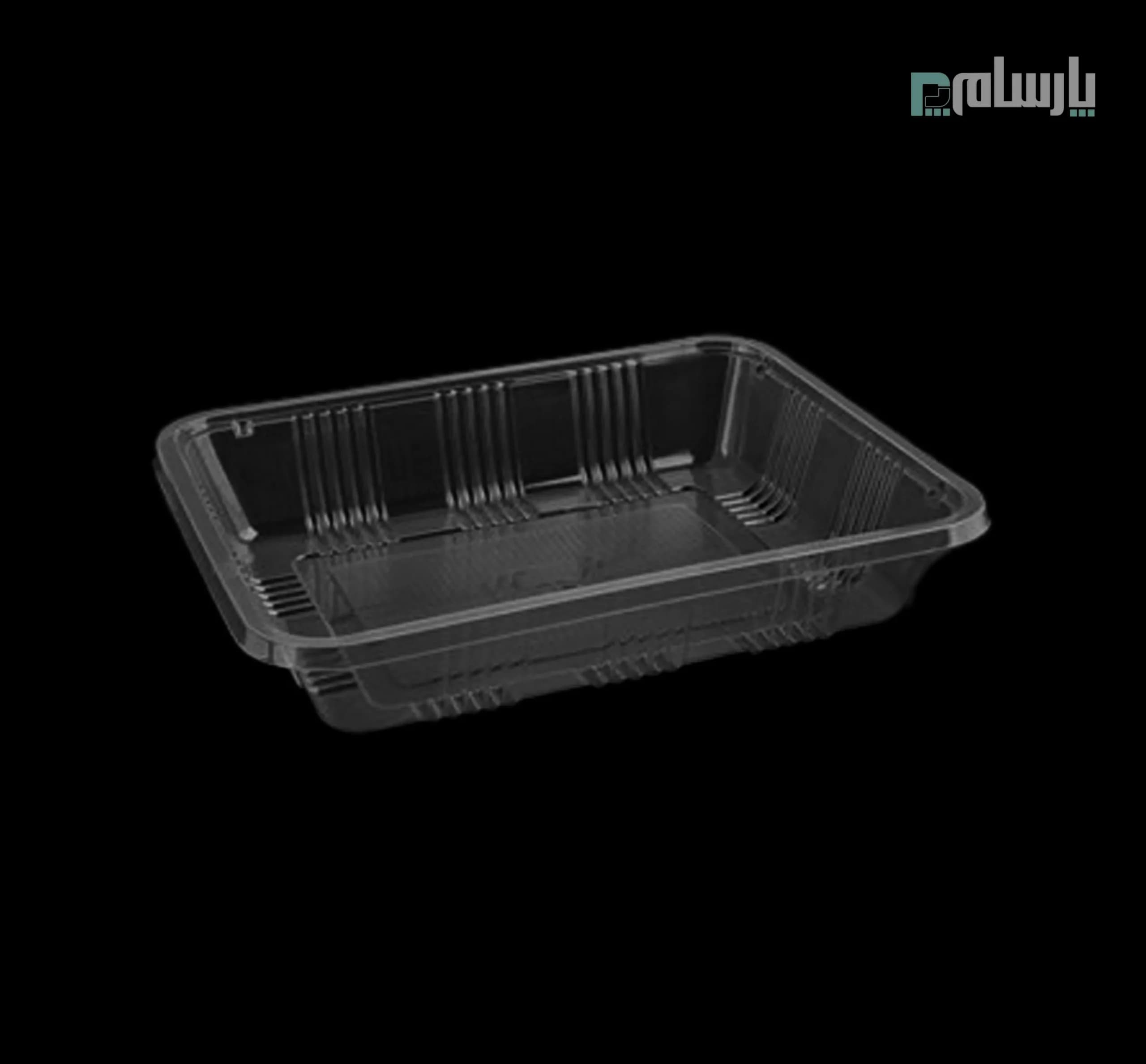 دیس یکبار مصرف دو پرسی 4 سانت شفاف مستطیل پریما