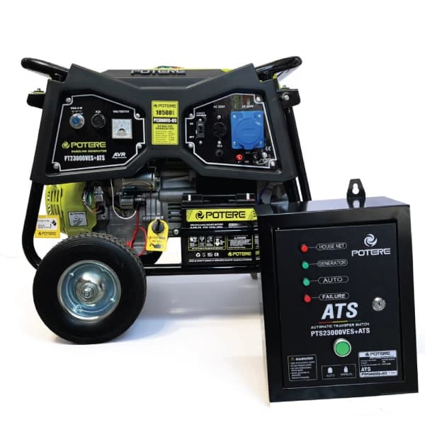 موتور برق بنزینی پوتر ۱۰.۵ کیلووات مدل PT23000VESBR+ATS ریموتدار اتوماتیک با تابلو ATS