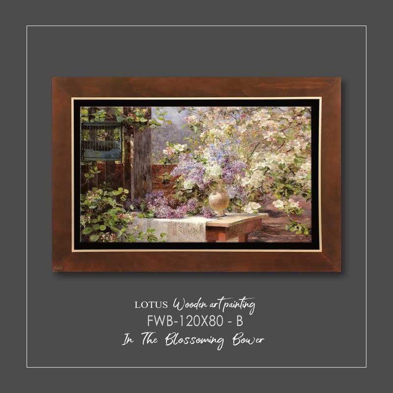 تابلو نقاشی در باغ شکوفه ها (IN THE BLOSSOMING BOWER) کد FWB-120X80-B — تصویر ۳