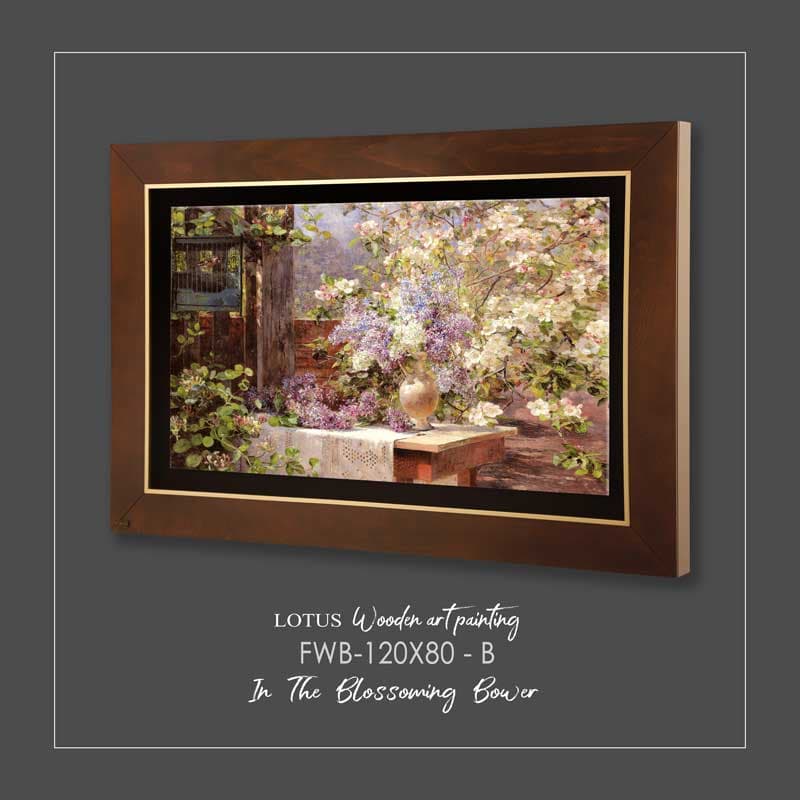 تابلو نقاشی در باغ شکوفه ها (IN THE BLOSSOMING BOWER) کد FWB-120X80-B — تصویر ۴