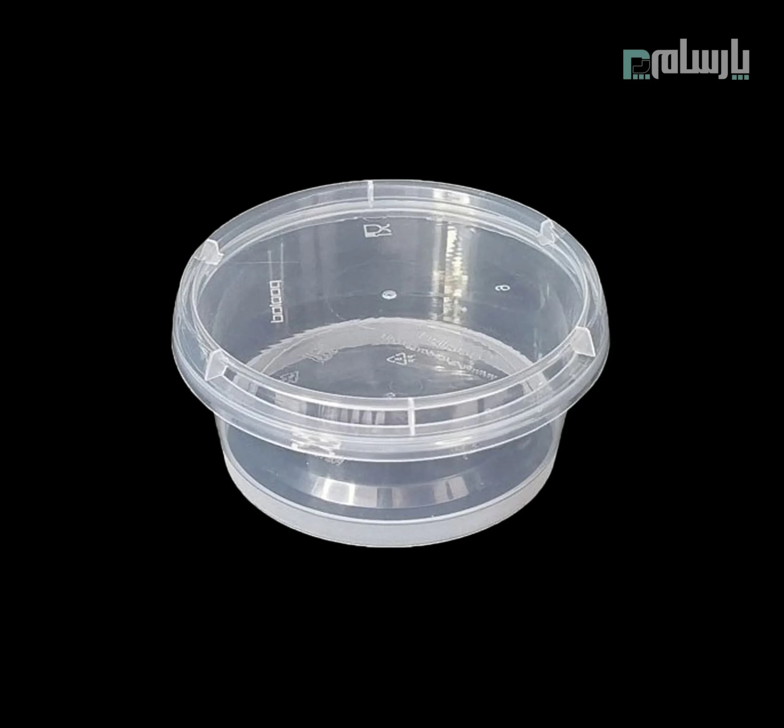 ظرف یکبار مصرف گرد مایکروویوی شفاف 100 سی سی پولاد پویش