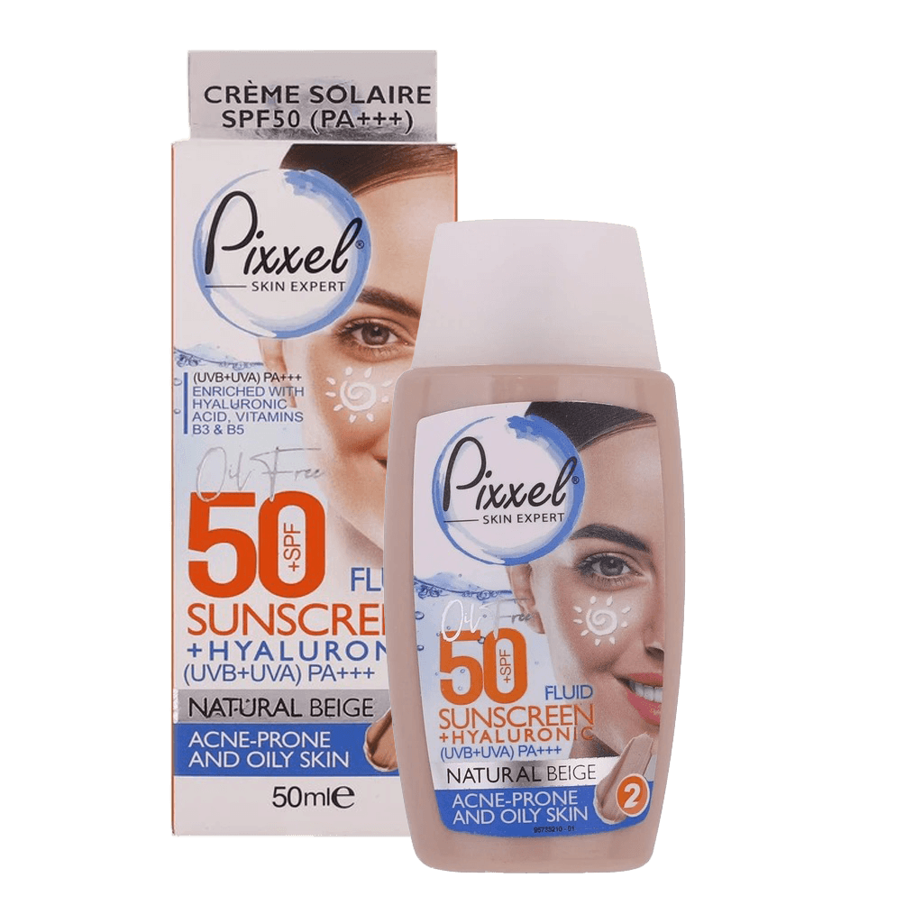 ضدآفتاب فلوئیدی رنگی پیکسل Pixxel مناسب پوست چرب Natural BEIGE