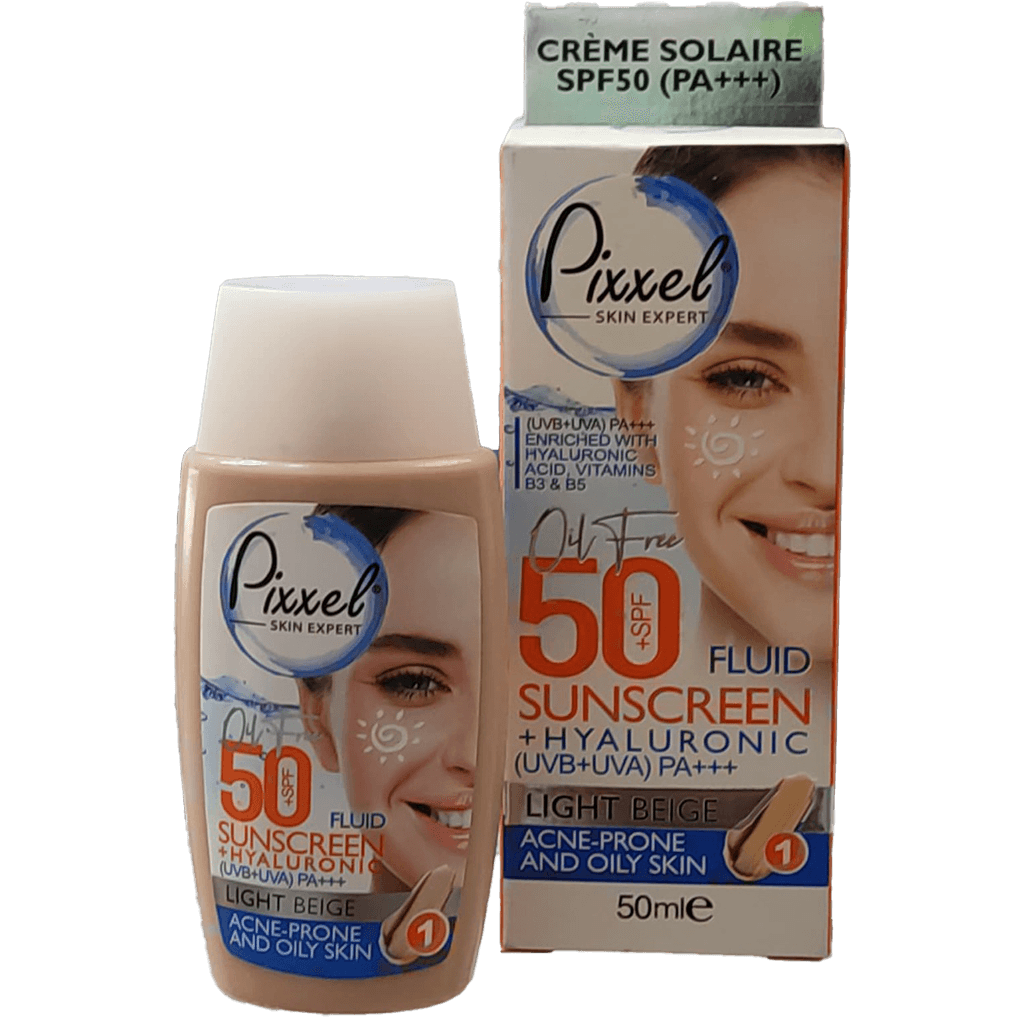 ضدآفتاب فلوئیدی رنگی پیکسل Pixxel مناسب پوست خشک ، نرمال رنگ Natural BEIGE