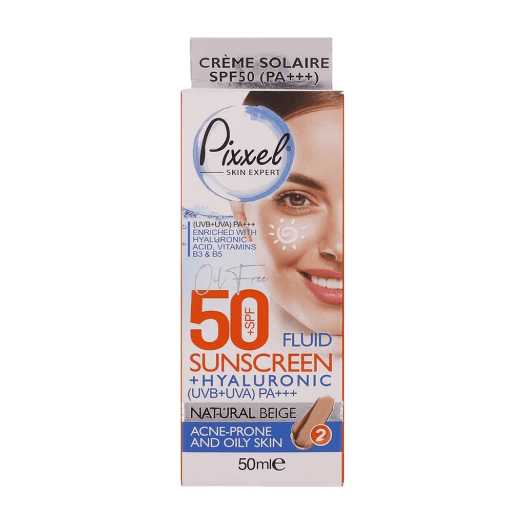 ضدآفتاب فلوئیدی رنگی پیکسل Pixxel مناسب پوست خشک ، نرمال رنگ Natural BEIGE — تصویر ۲
