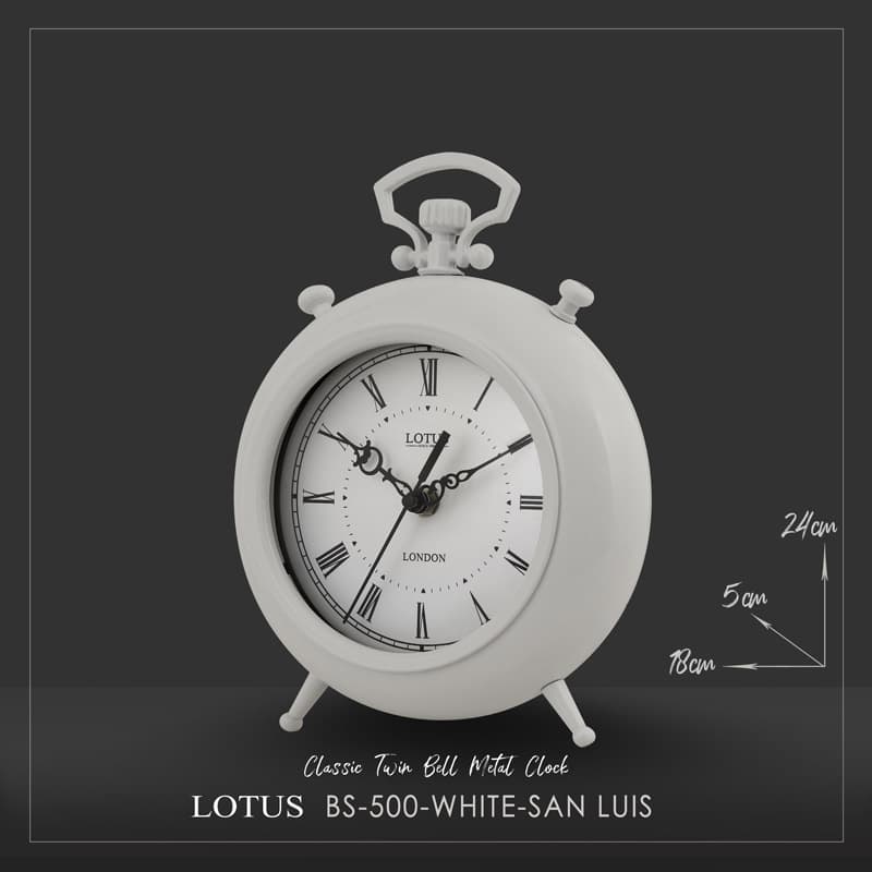 ساعت فلزی رومیزی SAN LUIS کد BS-500 رنگ WHITE — تصویر ۵