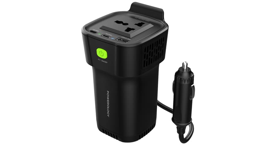 تبدیل برق خودرو پاورولوژی مدل220w powerology CUP HOLDER POWER INVERTER توان150 W