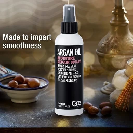 اسپری ترمیم کننده اورژانسی مو آرگان Cabs حجم 175میل Cabs Argan Oil Moisture Repair Hair Spray — تصویر ۲