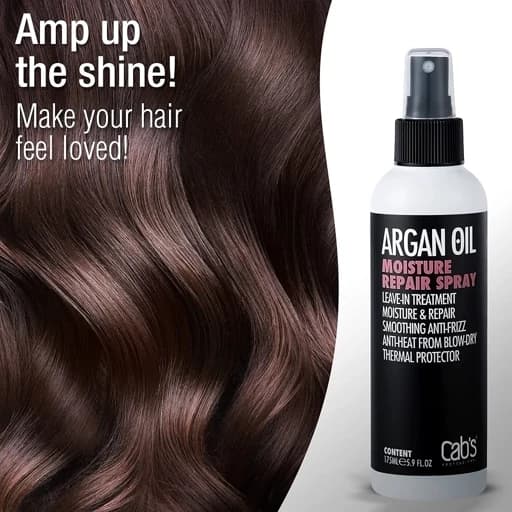 اسپری ترمیم کننده اورژانسی مو آرگان Cabs حجم 175میل Cabs Argan Oil Moisture Repair Hair Spray — تصویر ۴
