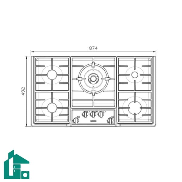 اجاق گاز رومیزی پنج شعله استیل البرز مدل S-5901 — تصویر ۵
