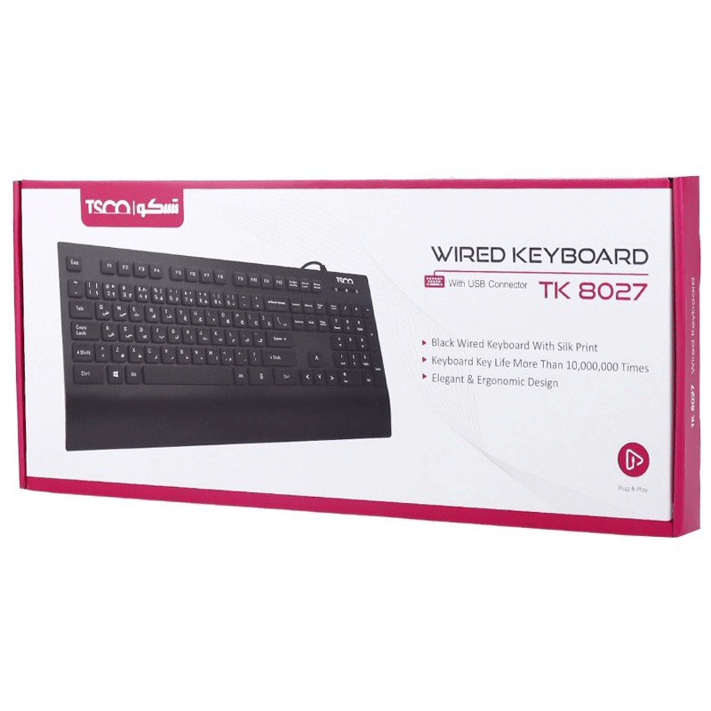 کیبورد تسکو مدل TK 8027، سوییچ ممبران، Full-Size