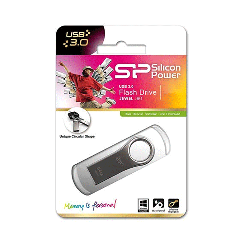 فلش مموری Silicon Power مدل جویل J80 ظرفیت 64 گیگابایت USB3.1