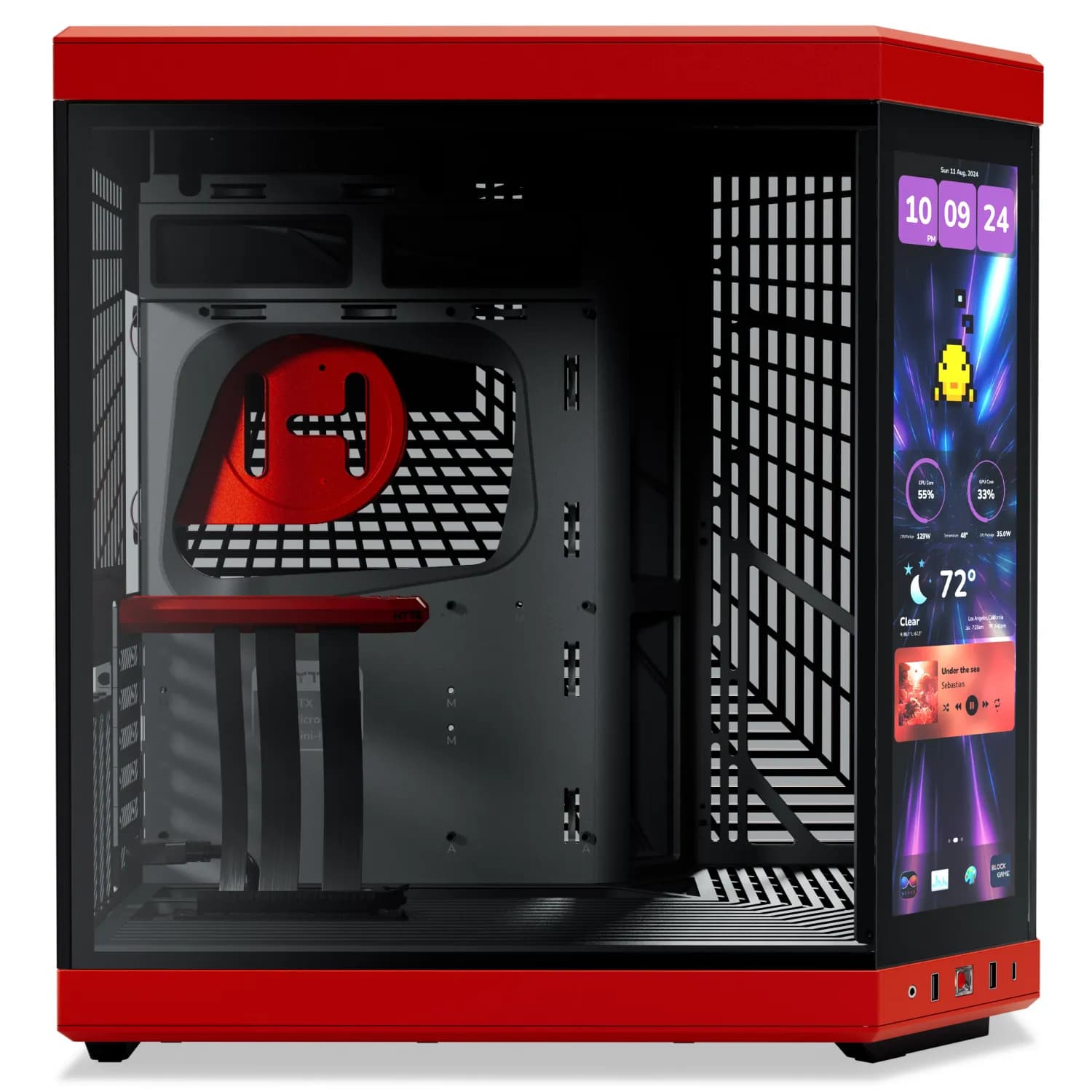 کیس HYTE مدل Y70 – TOUCH Infinite – Black Cherry — تصویر ۷