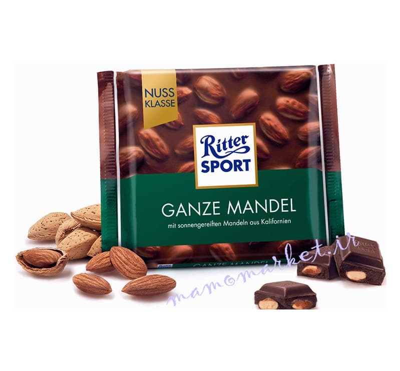 شکلات ریتر اسپرت بادام کامل Ritter Sport Ganze Mandel