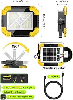 “نورافکن LED قابل حمل با انرژی خورشیدیCLV