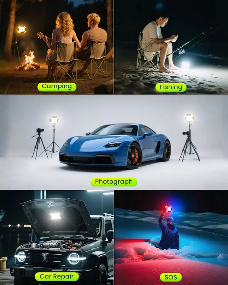 “نورافکن LED قابل حمل با انرژی خورشیدیCLV — تصویر ۲