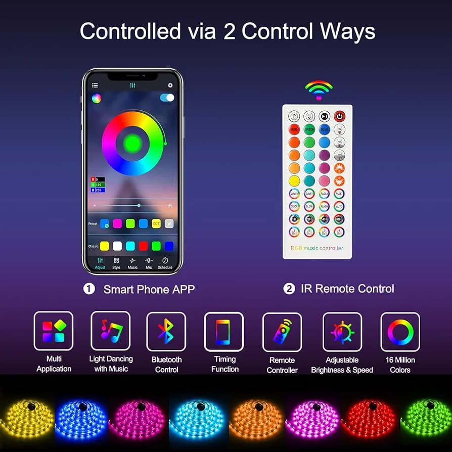 ریسه هوشمند چراغهای LED با قابلیت تغییر رنگ RGB، — تصویر ۴
