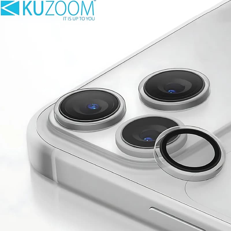 محافظ رینگی لنز دوربین آیفون 17 پرومکس کوزوم KUZOOM PVD AR Titanium ضدانعکاس نور — تصویر ۴