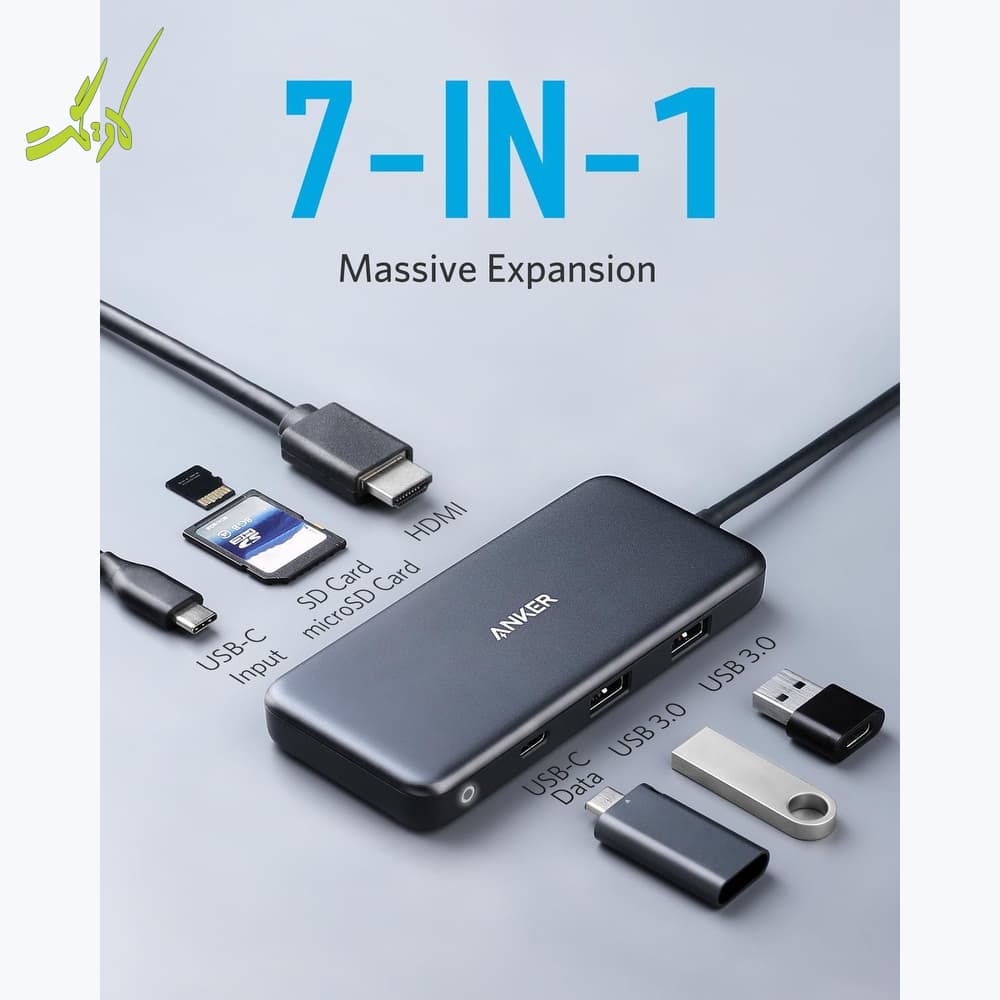هاب ۷ پورت USB-C انکر Anker PowerExpand+ 7-in-1 A8346 — تصویر ۶