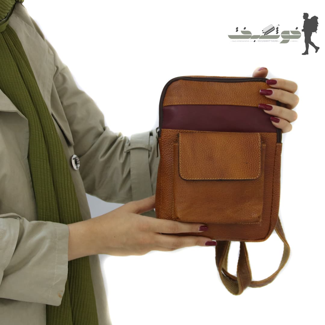 کیف بادی چرم طبیعی قفل مگنتی — تصویر ۳
