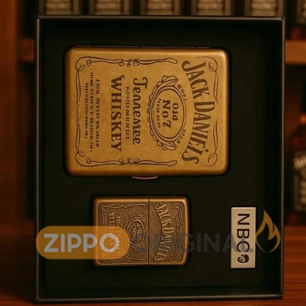 ست کادویی کیف سیگار فندک jack daniels