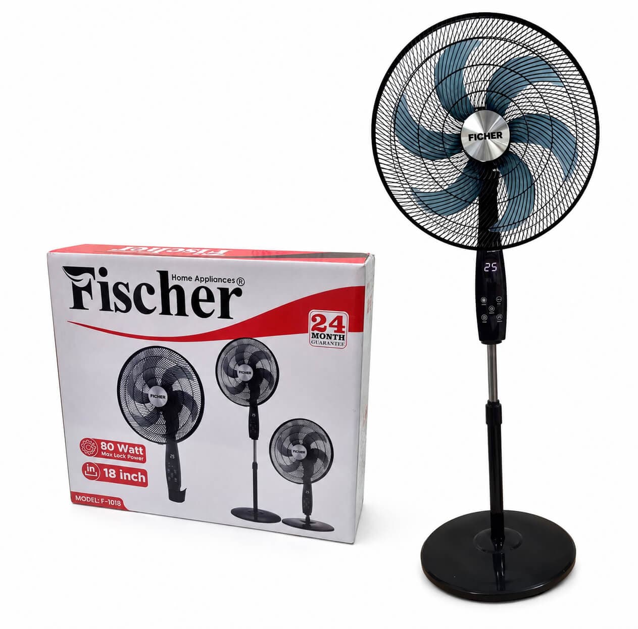 پنکه ایستاده فیشر مدل F-1018 سه کاره 80 وات