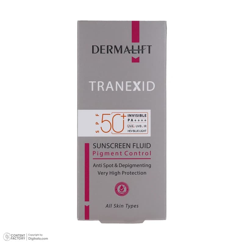 فلوئید ضد آفتاب درمالیفت مدل Tranexid روشن کننده و ضدلک حجم 40 میلی لیتر — تصویر ۲