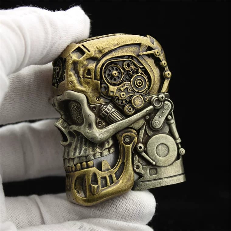 زیپو اصل مدل Skeleton skull کاستوم — تصویر ۵