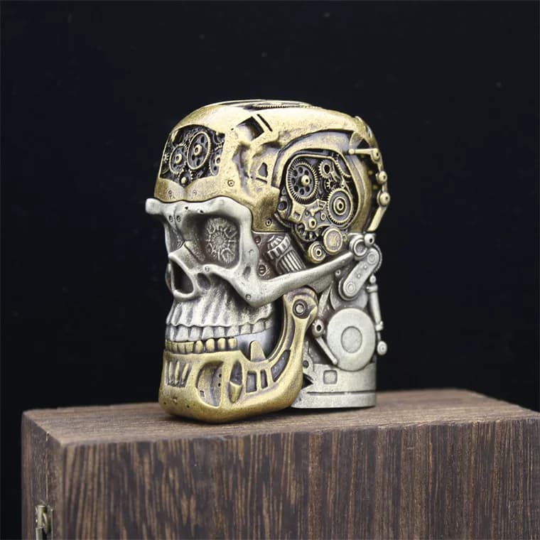 زیپو اصل مدل Skeleton skull کاستوم — تصویر ۷