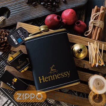 فلاسک جیبی طرح Hennessy چرمی