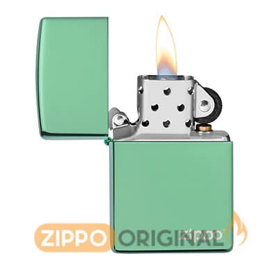 زیپو اصل کد 28129zl سبز-براق — تصویر ۳