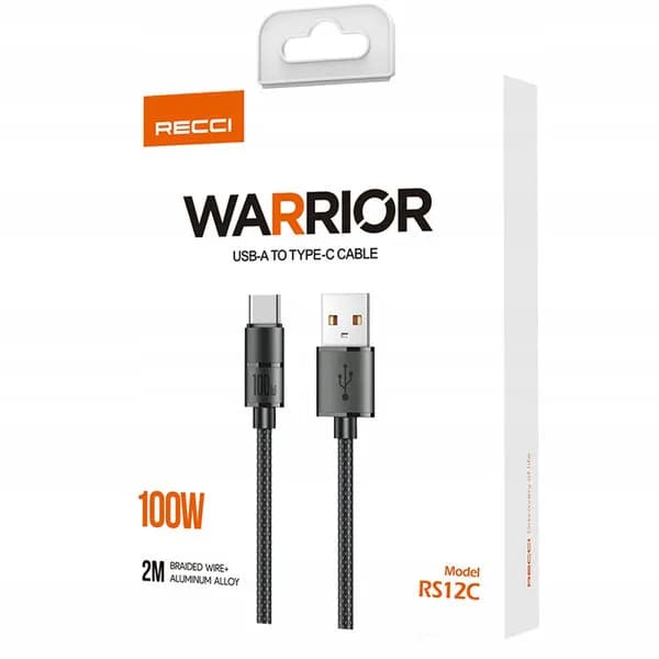 کابل سوپر فست شارژ یو اس بی به تایپ سی 100W رسی مدل RS12C — تصویر ۳