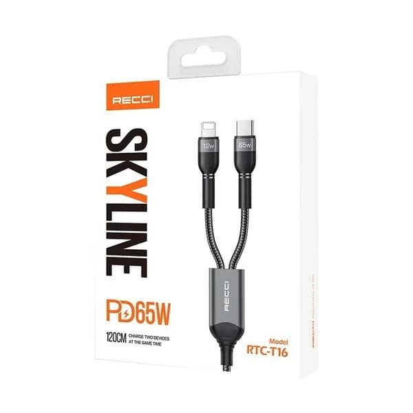کابل شارژ دو سر تایپ سی به تایپ سی و لایتنینگ رسی مدل RTC-T16 — تصویر ۳