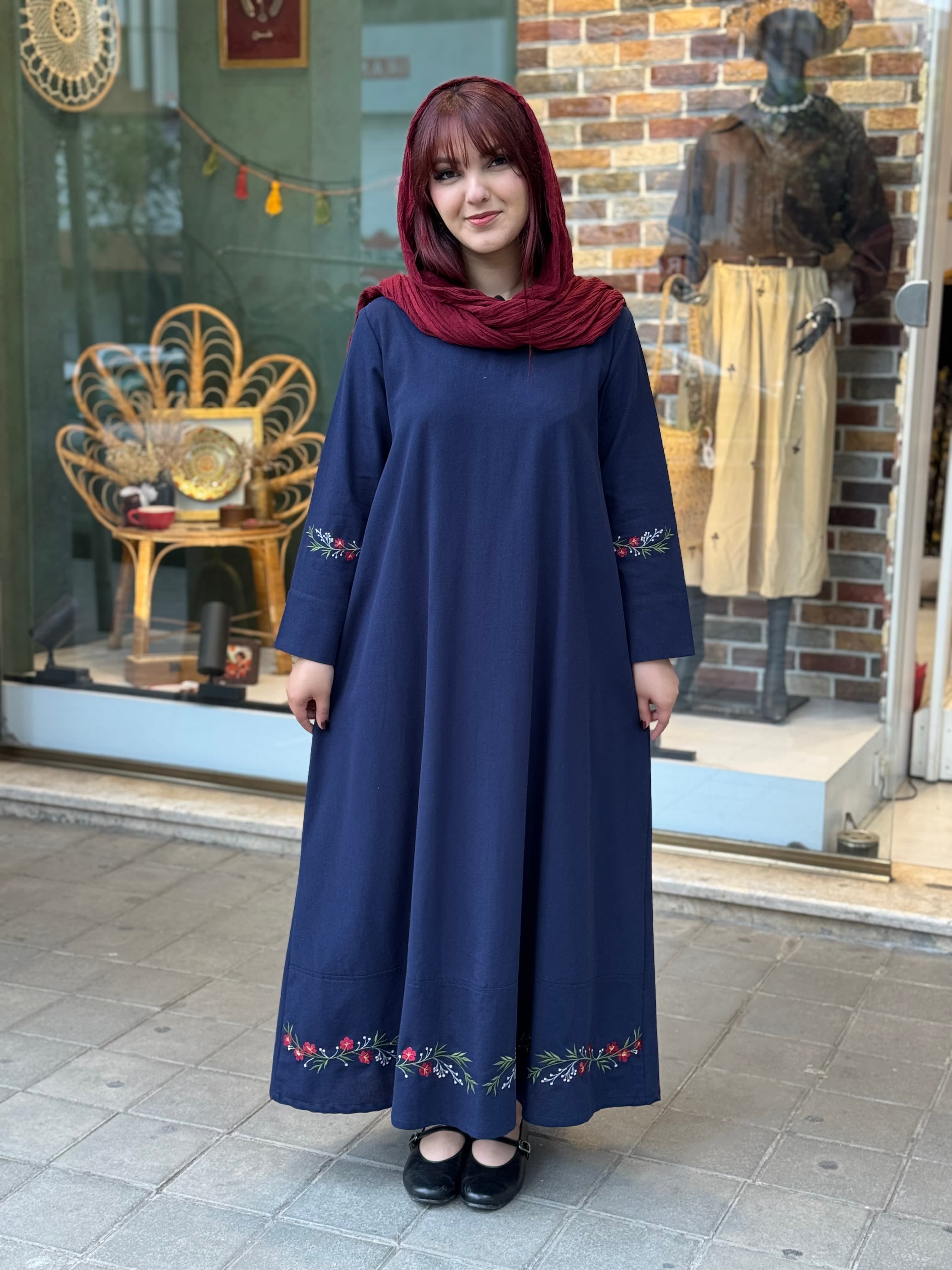 پیراهن نیلوفر سورمه ای