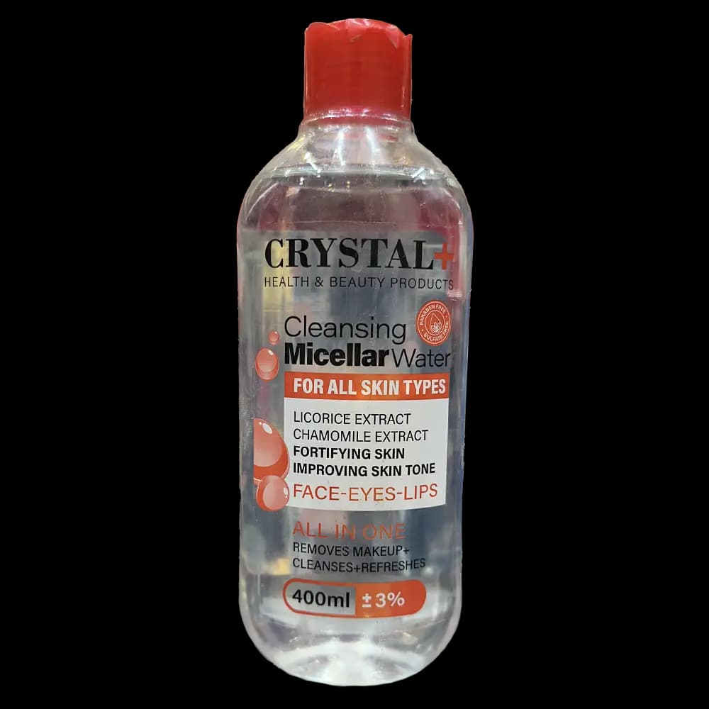 محلول پاک کننده آرایش کریستال مدل Cleansing Micellar Water حجم 400 میلی لیتر