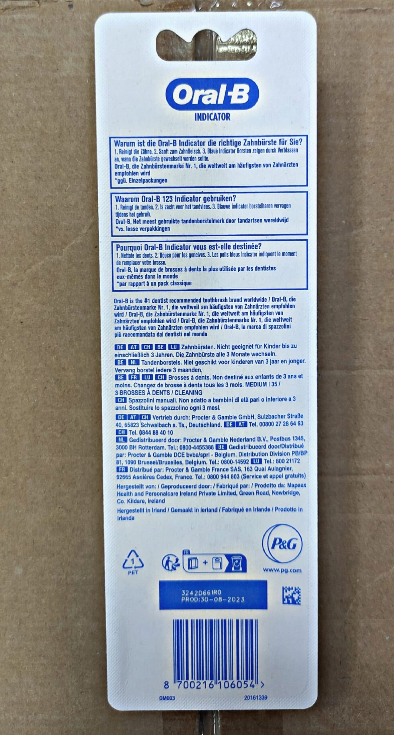 مسواک هلندی اورال بی Oral-B Indicator Medium با برس متوسط 3 عددی — تصویر ۳