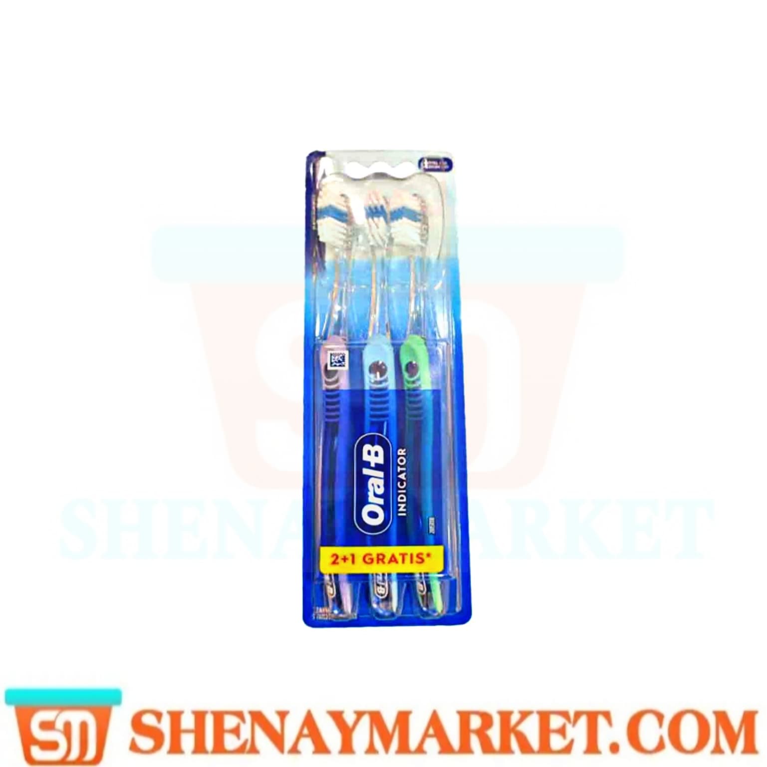 مسواک هلندی اورال بی Oral-B Indicator Medium با برس متوسط 3 عددی