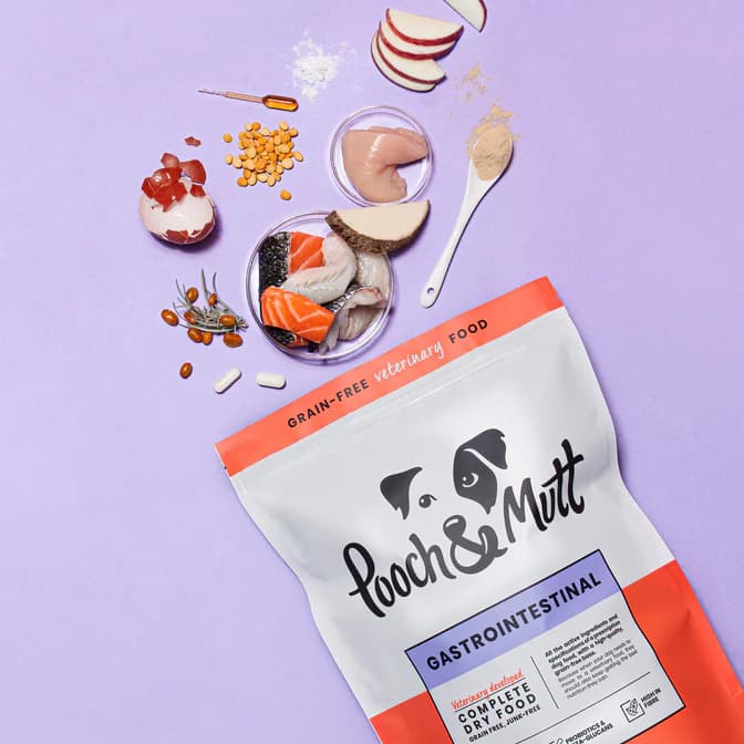 غذای سگ درمانی Gastrointestinal گوارش حساس Pooch & Mutt | پانکراتیت | شاه ماهی و سالمون – 1/5 کیلو