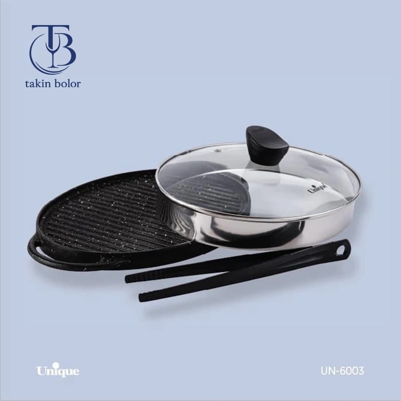 ماهیتابه گریل یونیک – مدل 6003 – چدن با روکش نسوز